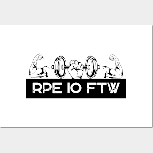 RPE 10 For The Win Gym Meme T-shirt Posters and Art